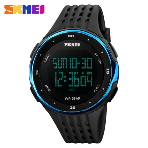 SKMEI 1219 Digital Wristwatches Men Outdoor Sport Watches Chronograph Fashion Clock PU Band Waterproof Relogio Masculino Watch