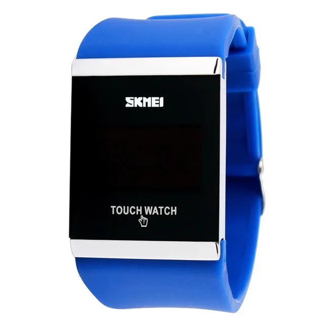 Skmei Trendy Colorful LED Touch Digital Watch,Men Watch,Women Watch,Casual Sport,Rectangle Shape Dial Rubber Band Watch