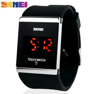 Skmei Trendy Colorful LED Touch Digital Watch,Men Watch,Women Watch,Casual Sport,Rectangle Shape Dial Rubber Band Watch
