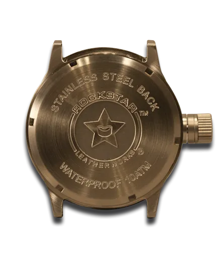 Slate Layered Leather Cuff Watch with 42mm Stainless Watch
