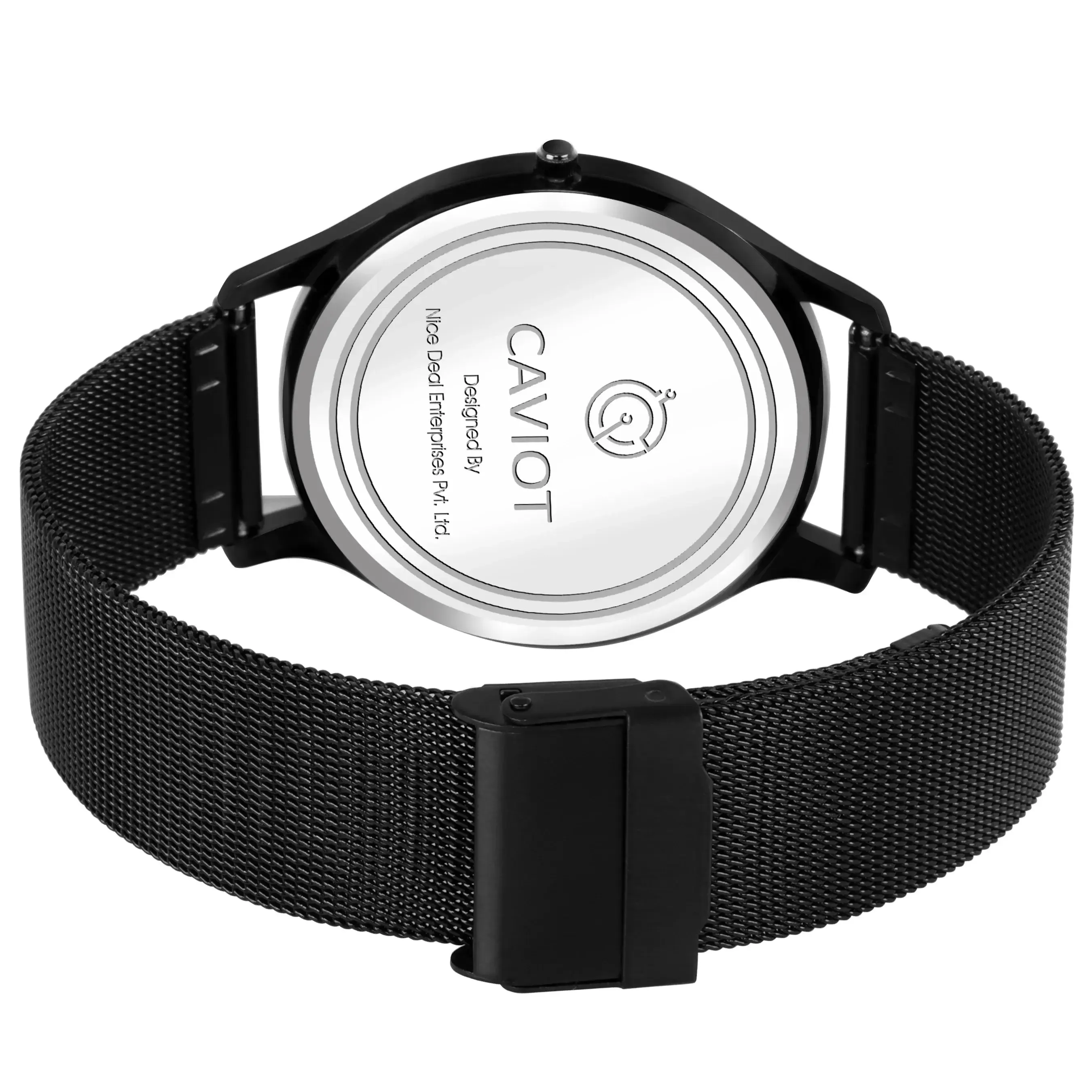 Slim Black Case With Textured Dial Analog Watch For Men - CM31104