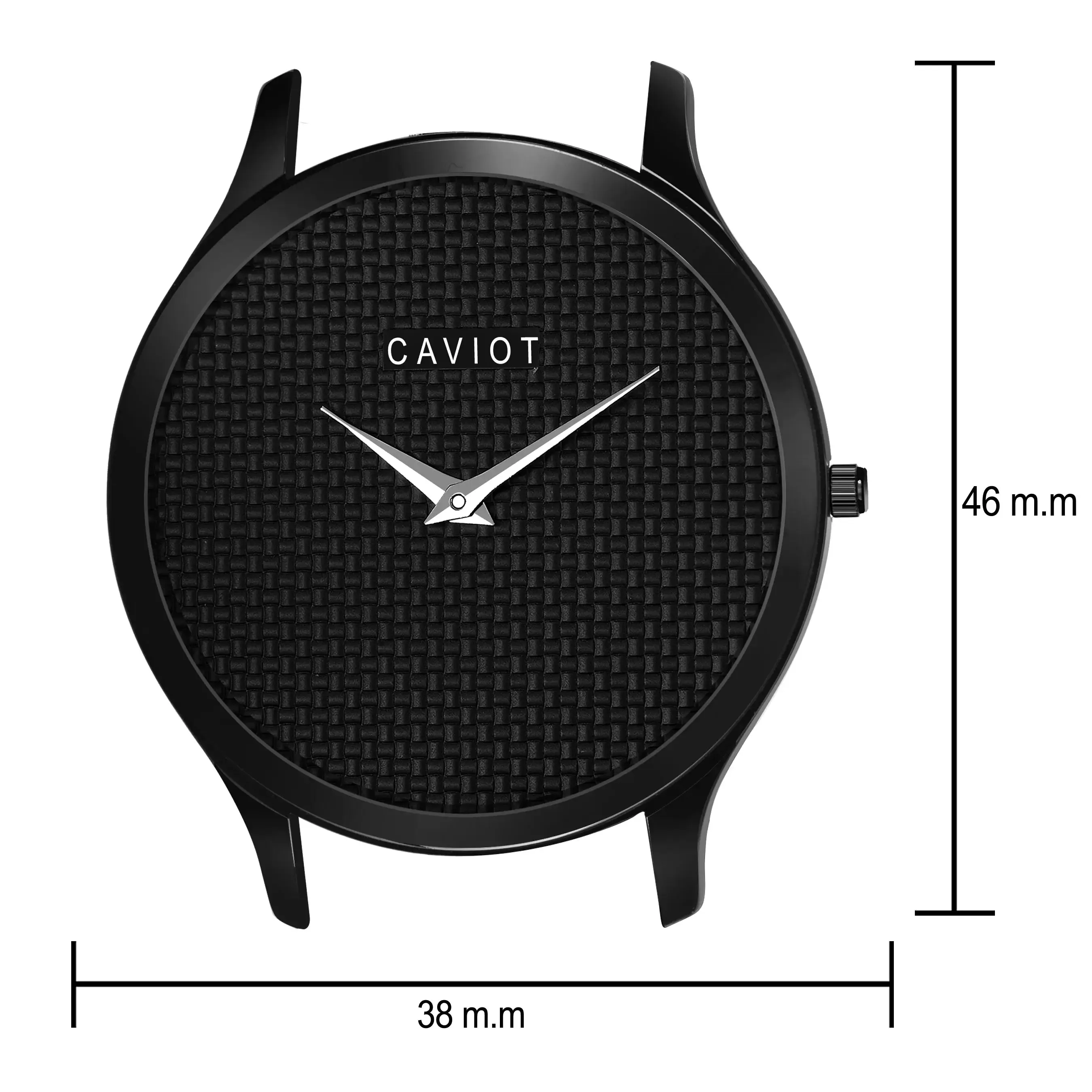 Slim Black Case With Textured Dial Analog Watch For Men - CM31104