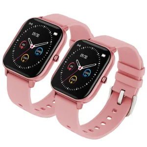 Smart Wrist Watch Set Premium 2X Waterproof Fitness Heart Rate Monitor Tracker P8 - Pink