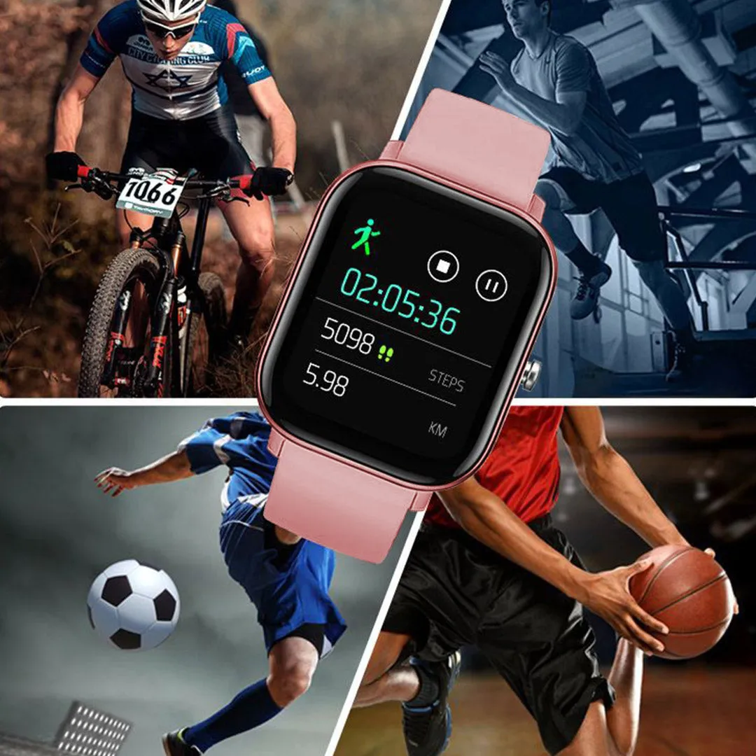 Smart Wrist Watch Set Premium 2X Waterproof Fitness Heart Rate Monitor Tracker P8 - Pink