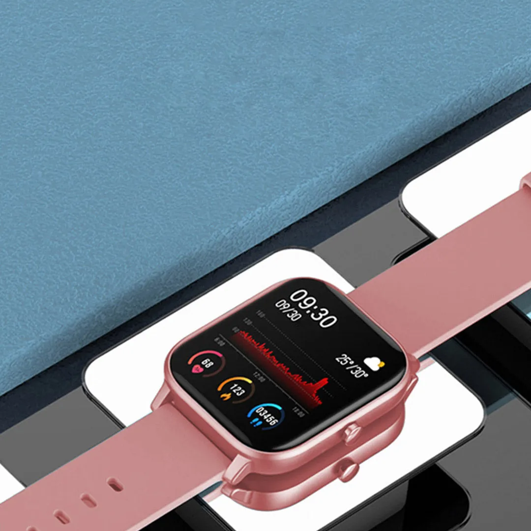 Smart Wrist Watch Set Premium 2X Waterproof Fitness Heart Rate Monitor Tracker P8 - Pink