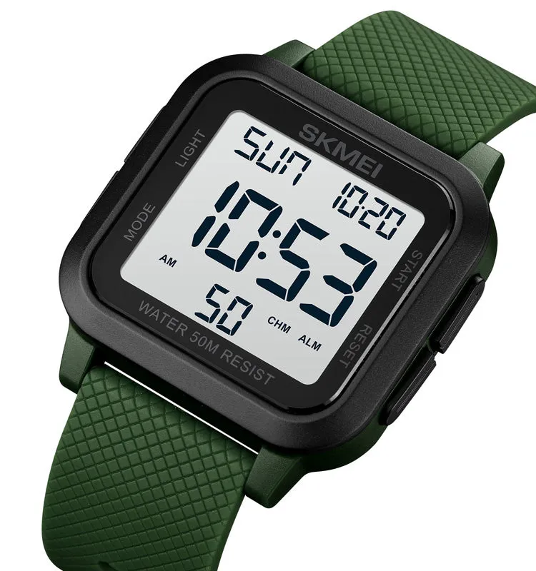 Square luminous men's student watch W2318894