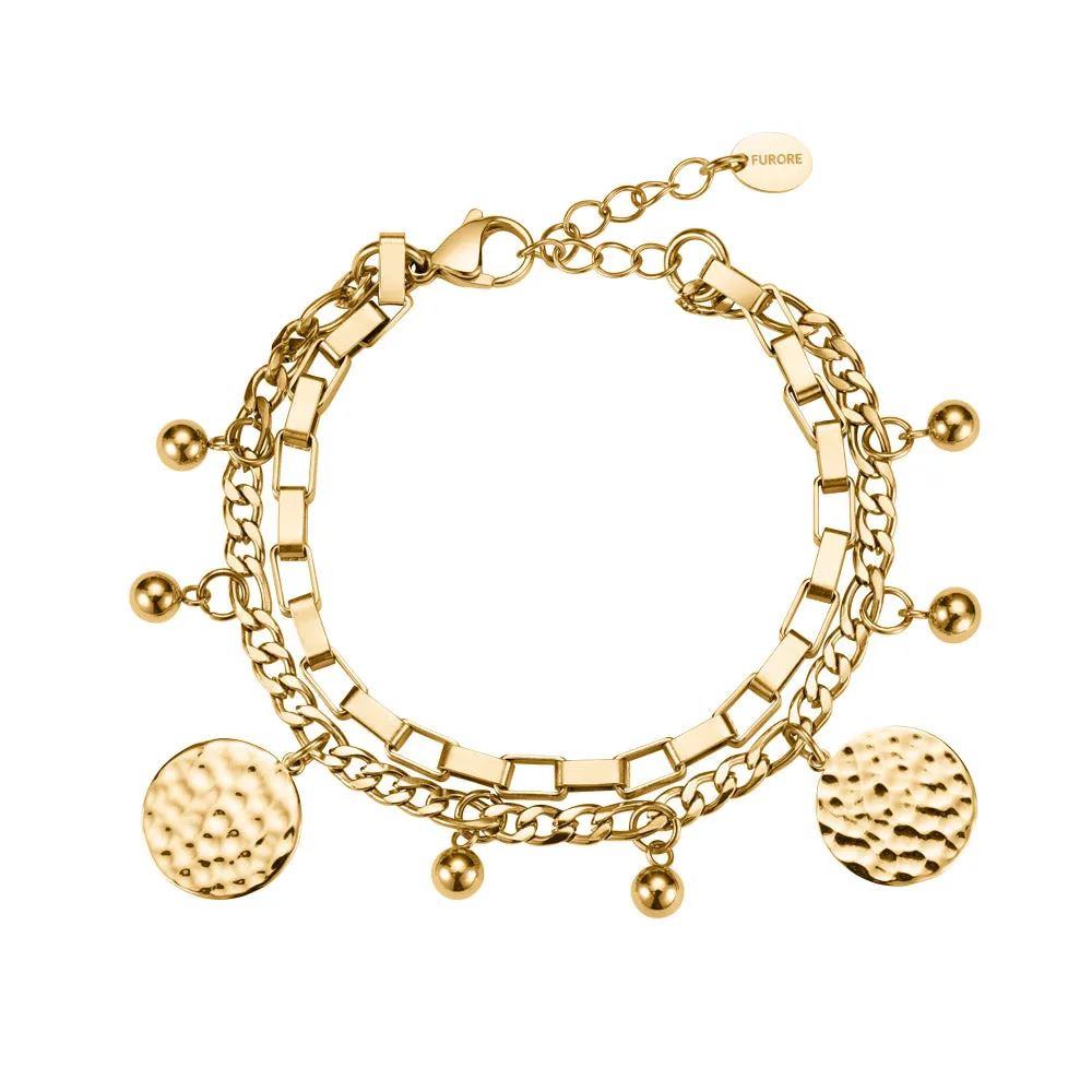 Stainless Steel Bracelet With Charms Gold Colour