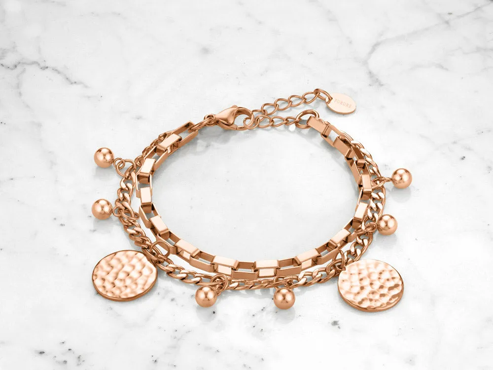 Stainless Steel Bracelet With Charms Rosegold Colour