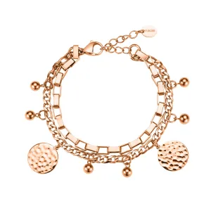 Stainless Steel Bracelet With Charms Rosegold Colour