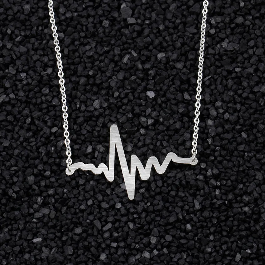 Stainless Steel EKG Heartbeat Necklace Nurse