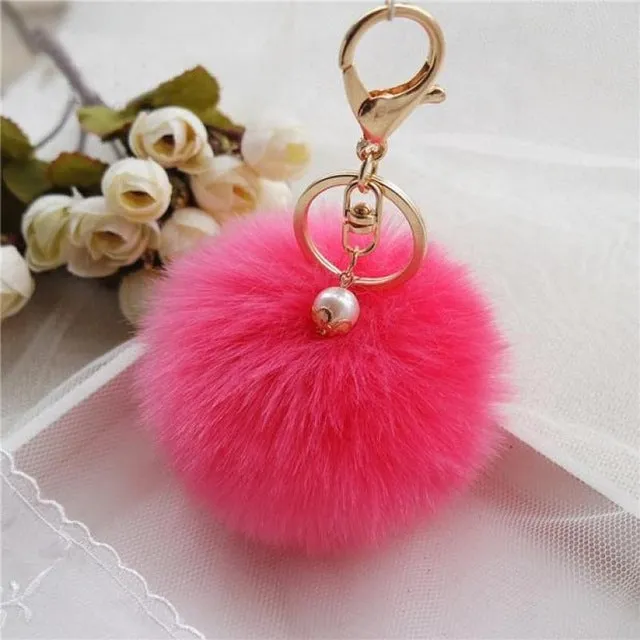 Starry-Styling Fur key chain Fashion 8cm Fur Ball Car Pendant KeyChain women bag Key Ring Delicate Drop Shipping