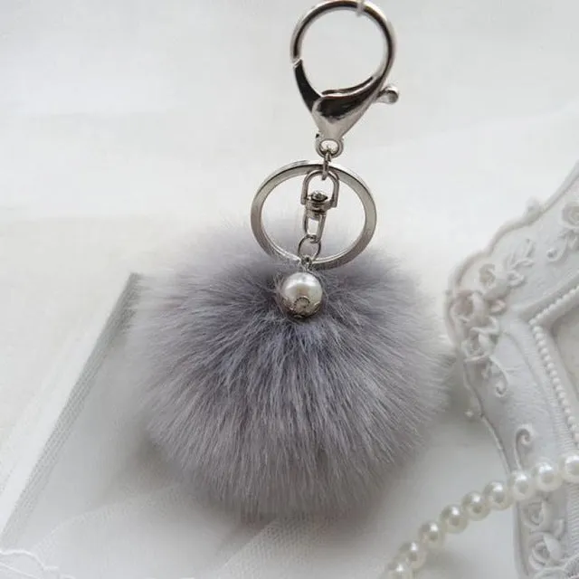 Starry-Styling Fur key chain Fashion 8cm Fur Ball Car Pendant KeyChain women bag Key Ring Delicate Drop Shipping