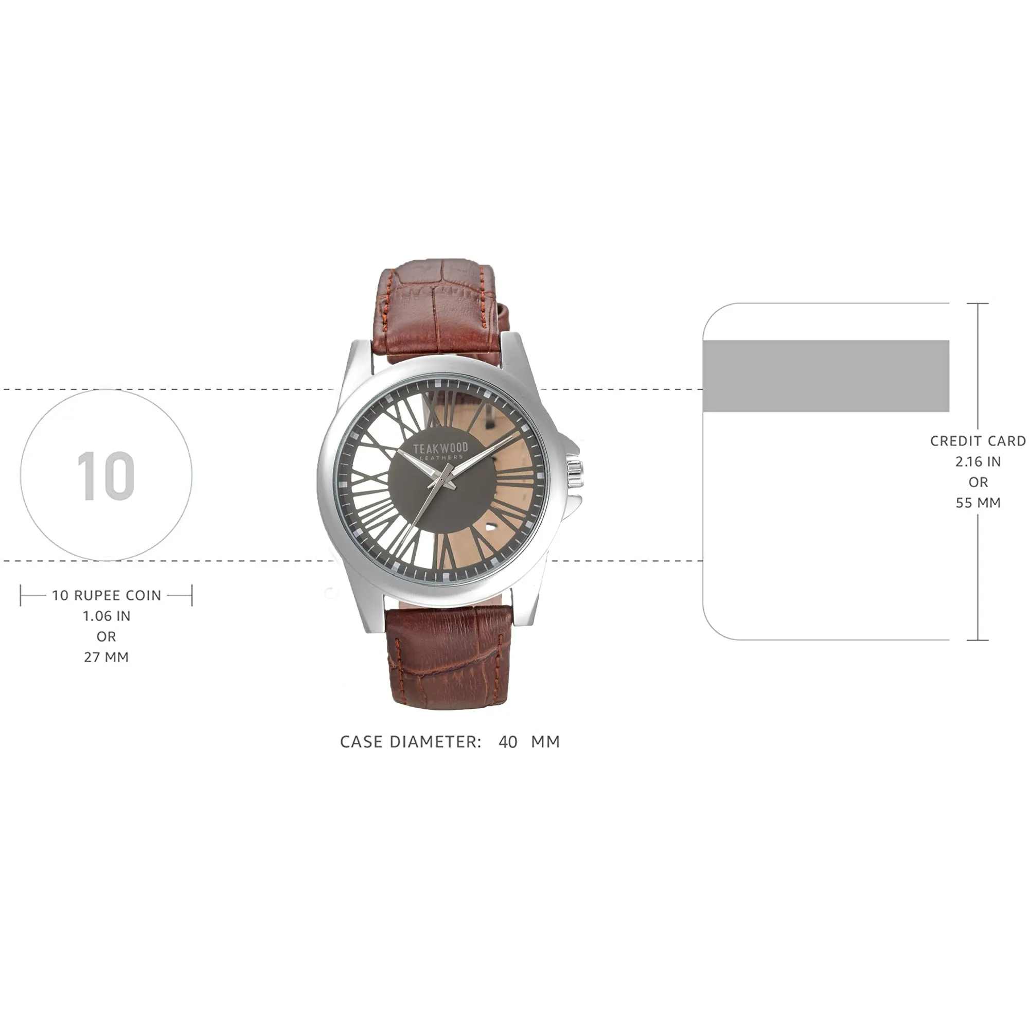 Teakwood Leather Grey Men's Analog Watch