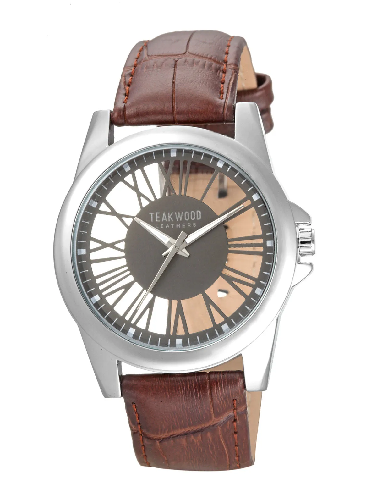 Teakwood Leather Grey Men's Analog Watch