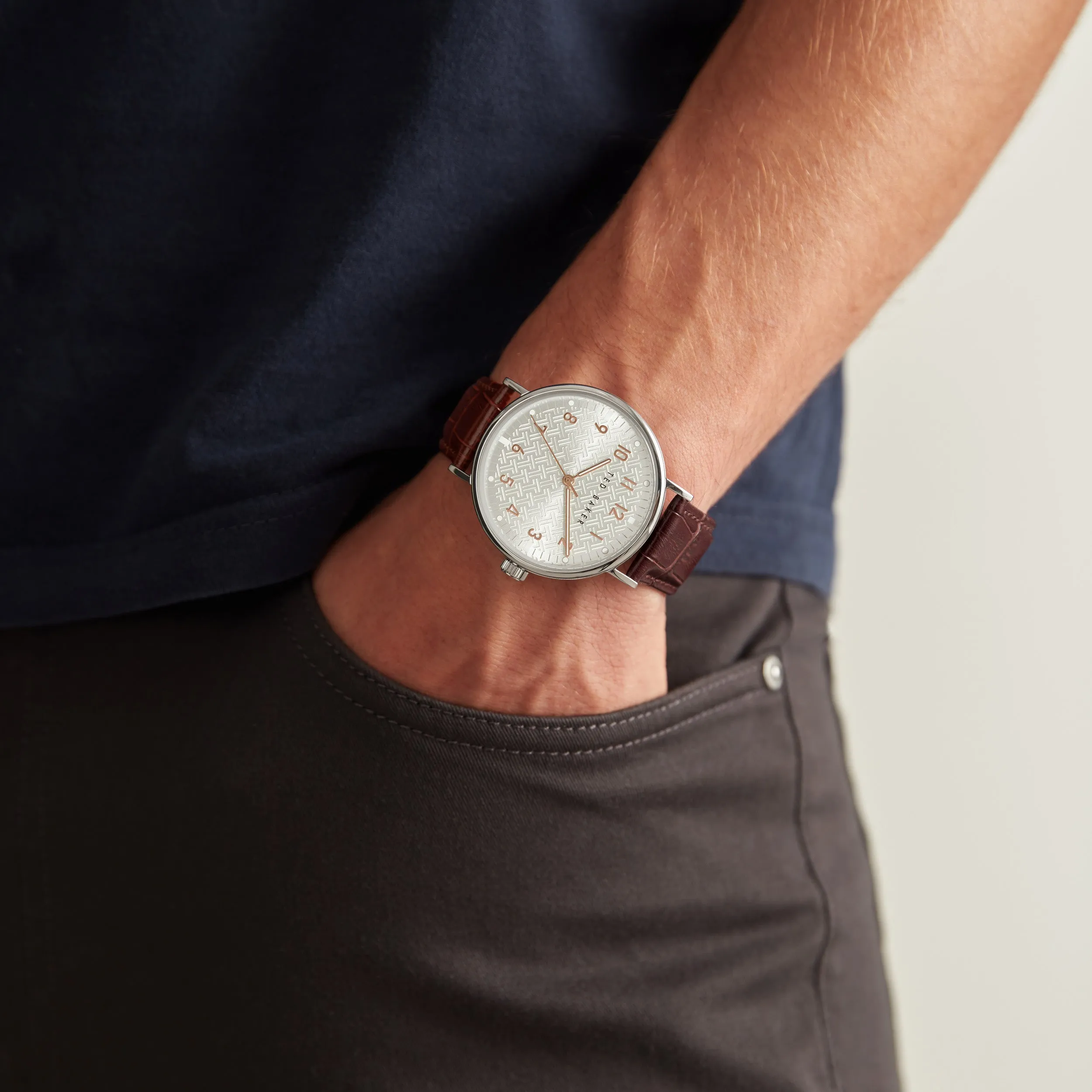 Ted Baker Silver-Tone Dial Men Watch - BKPMMS115