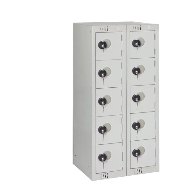 Ten Door Personal Effects Locker Grey Coin Lock - HR529