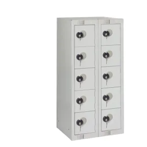 Ten Door Personal Effects Locker Grey Coin Lock - HR529