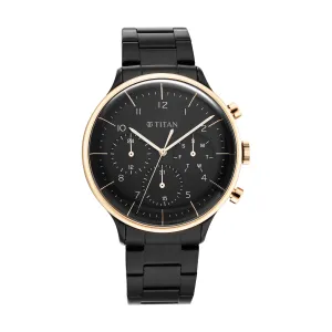 Titan Black Dial and Band Analog Stainless Steel Watch for Men -NR90102KM01