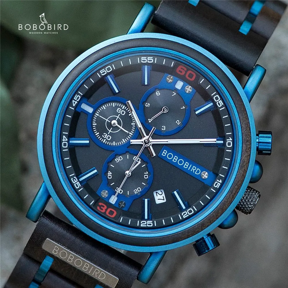 Top Brand Men's Premium Wood Luxury Watch With Gift Box