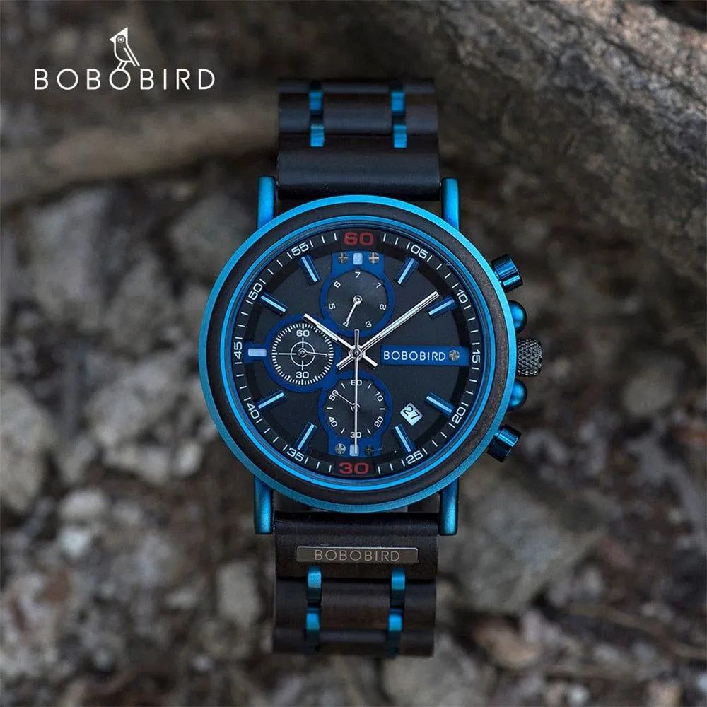 Top Brand Men's Premium Wood Luxury Watch With Gift Box