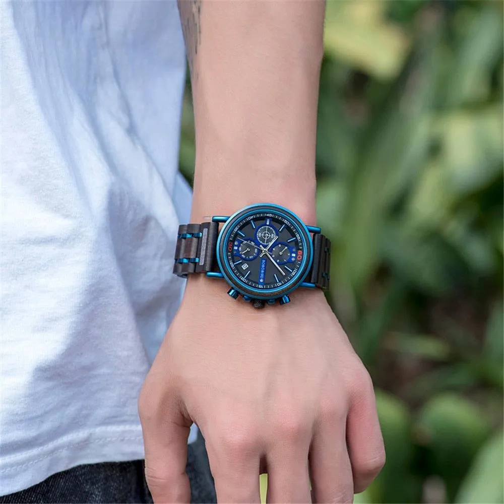 Top Brand Men's Premium Wood Luxury Watch With Gift Box