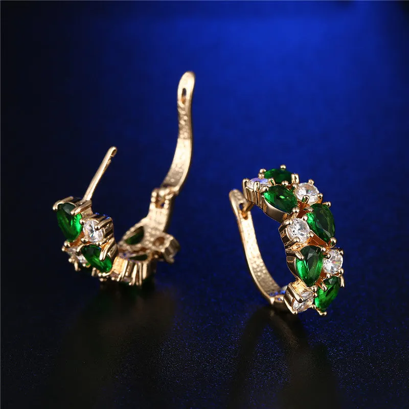 Trendy Colorful CZ Diamond Zircon Stud Earrings Sliver Rose Gold Plated Mona Lisa Jewelry Earrings For Women Wedding