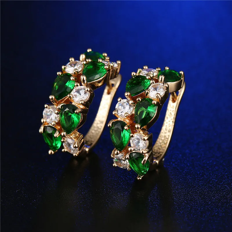 Trendy Colorful CZ Diamond Zircon Stud Earrings Sliver Rose Gold Plated Mona Lisa Jewelry Earrings For Women Wedding