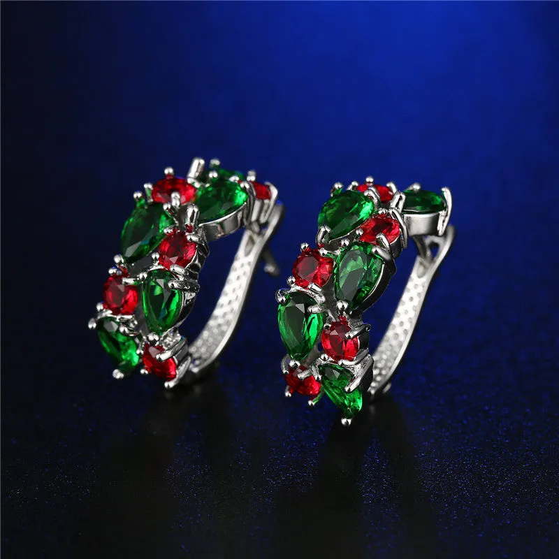 Trendy Colorful CZ Diamond Zircon Stud Earrings Sliver Rose Gold Plated Mona Lisa Jewelry Earrings For Women Wedding