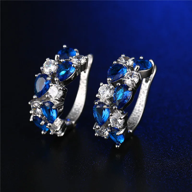 Trendy Colorful CZ Diamond Zircon Stud Earrings Sliver Rose Gold Plated Mona Lisa Jewelry Earrings For Women Wedding
