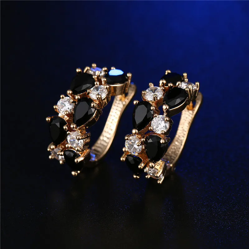 Trendy Colorful CZ Diamond Zircon Stud Earrings Sliver Rose Gold Plated Mona Lisa Jewelry Earrings For Women Wedding