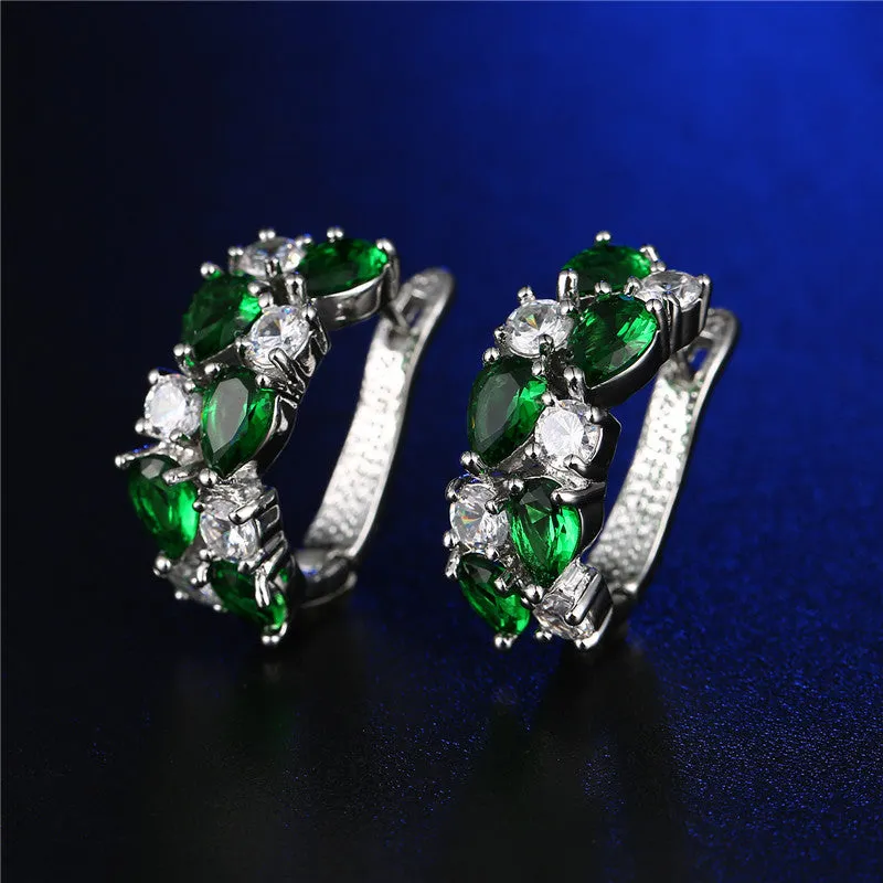 Trendy Colorful CZ Diamond Zircon Stud Earrings Sliver Rose Gold Plated Mona Lisa Jewelry Earrings For Women Wedding