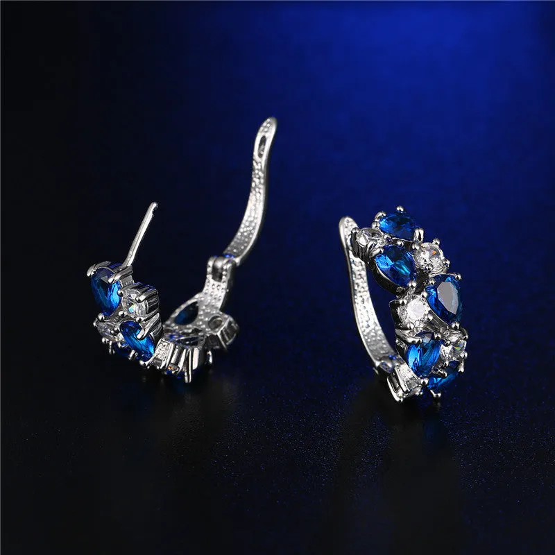 Trendy Colorful CZ Diamond Zircon Stud Earrings Sliver Rose Gold Plated Mona Lisa Jewelry Earrings For Women Wedding