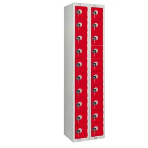 Twenty Door Personal Effects Locker Red Coin Lock - HR554