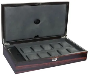 UNDERWOOD (LONDON) - 10-Unit Macassar Watch Box w Compartment | UN/244