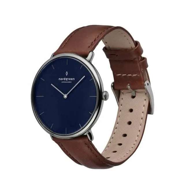 Unisex Native Leather Gun Metal 40mm Watch NR40GMLEDBNA