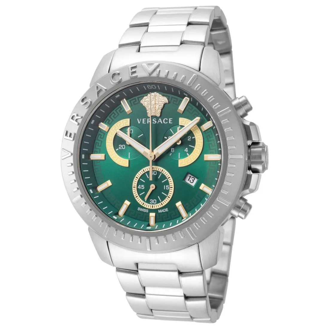 Versace Men 45 mm Size Green Dial Analog Watch- VE2E00821