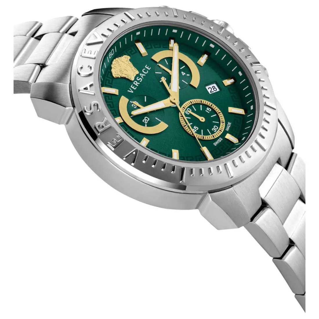 Versace Men 45 mm Size Green Dial Analog Watch- VE2E00821