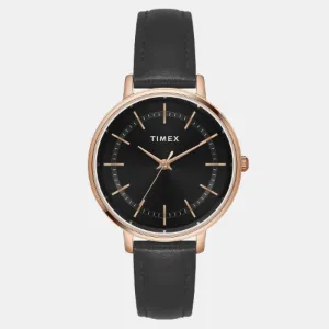 Women Black Analog Leather Watch TWEL15802
