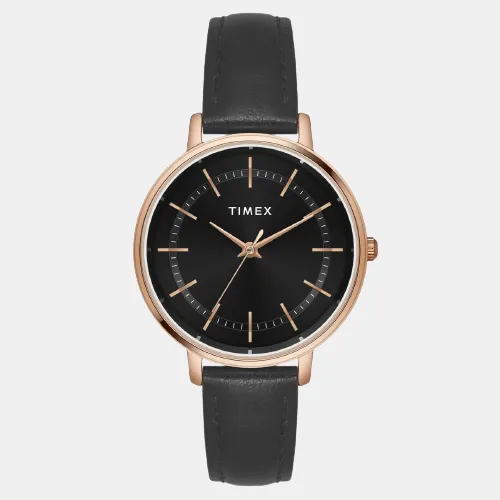 Women Black Analog Leather Watch TWEL15802