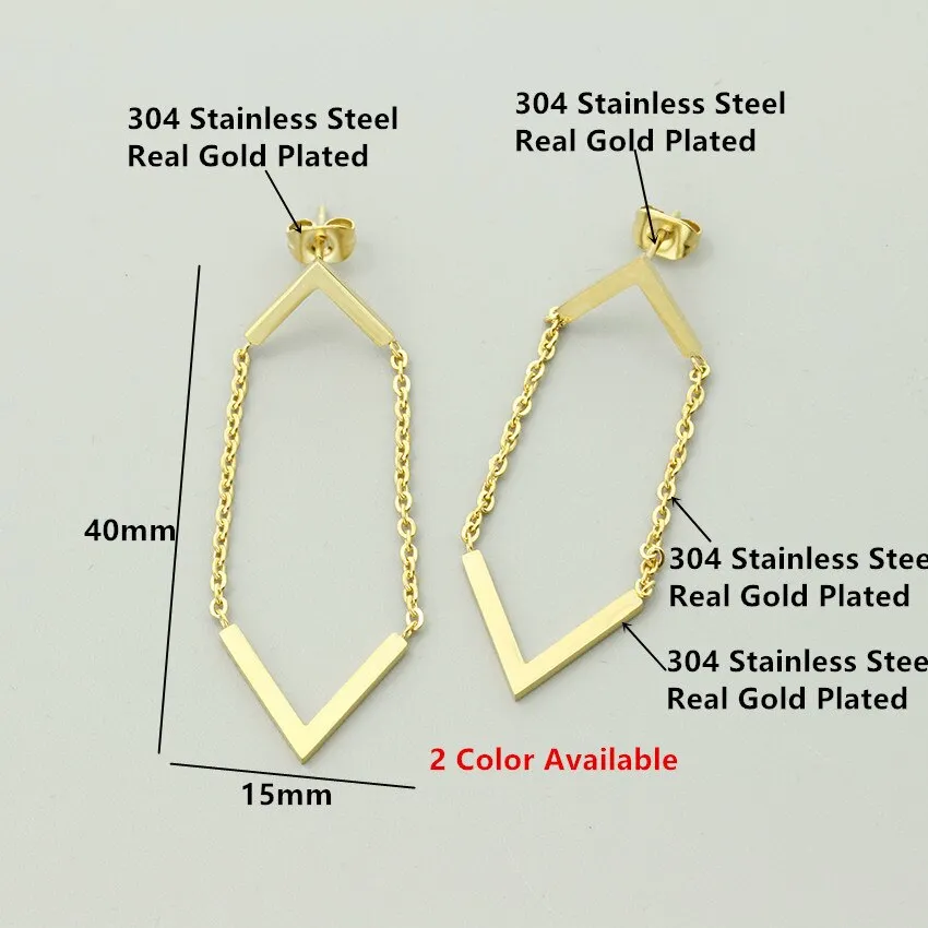 Women Stainless Steel Long Chain With