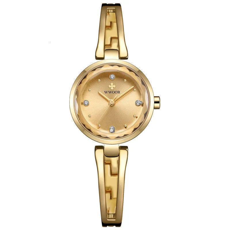 Women's Fashion Metal Chain Diamond Dial Quartz Watch