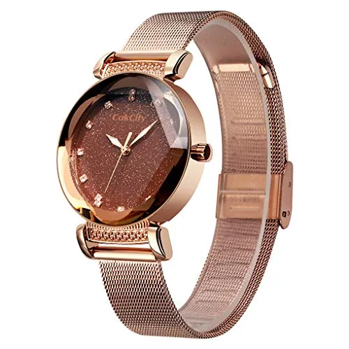 Women's Fashion Starry Sky Luxury Mesh Band Dress Watch