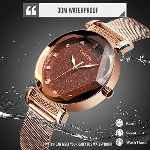 Women's Fashion Starry Sky Luxury Mesh Band Dress Watch