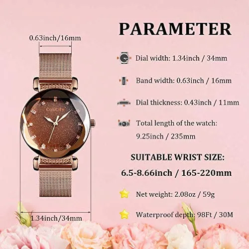 Women's Fashion Starry Sky Luxury Mesh Band Dress Watch