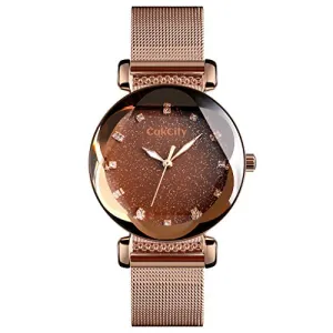 Women's Fashion Starry Sky Luxury Mesh Band Dress Watch