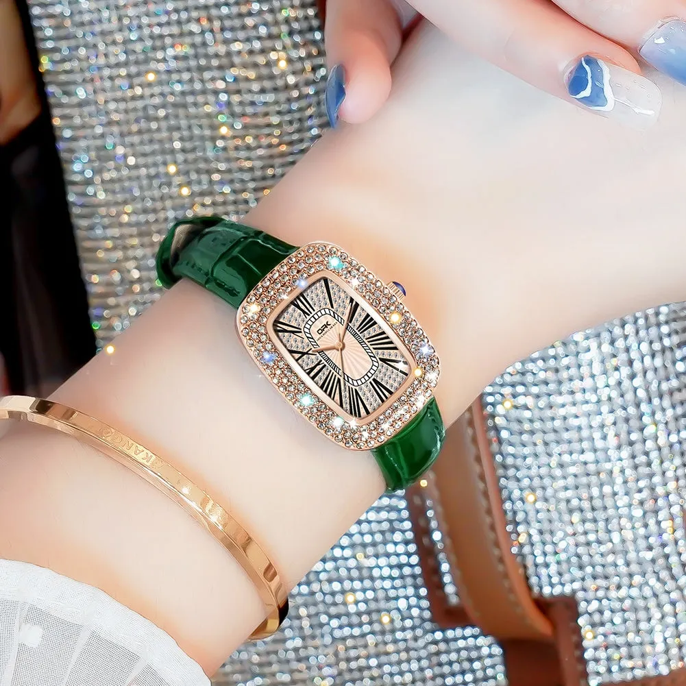 Women's vintage quartz watch with diamond W06OPK88616-GN