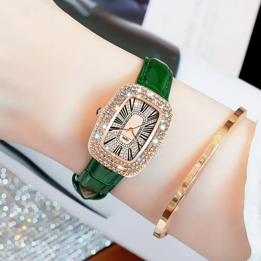 Women's vintage quartz watch with diamond W06OPK88616-GN
