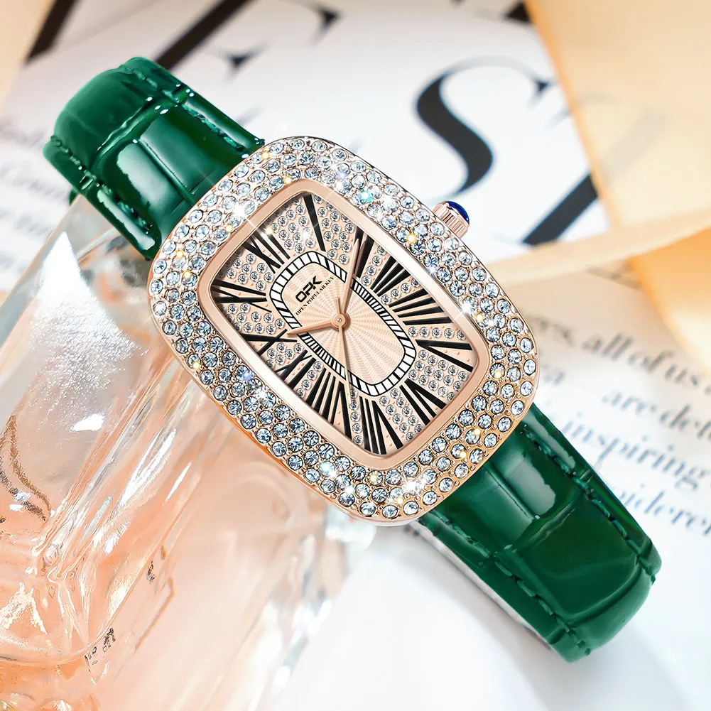Women's vintage quartz watch with diamond W06OPK88616-GN