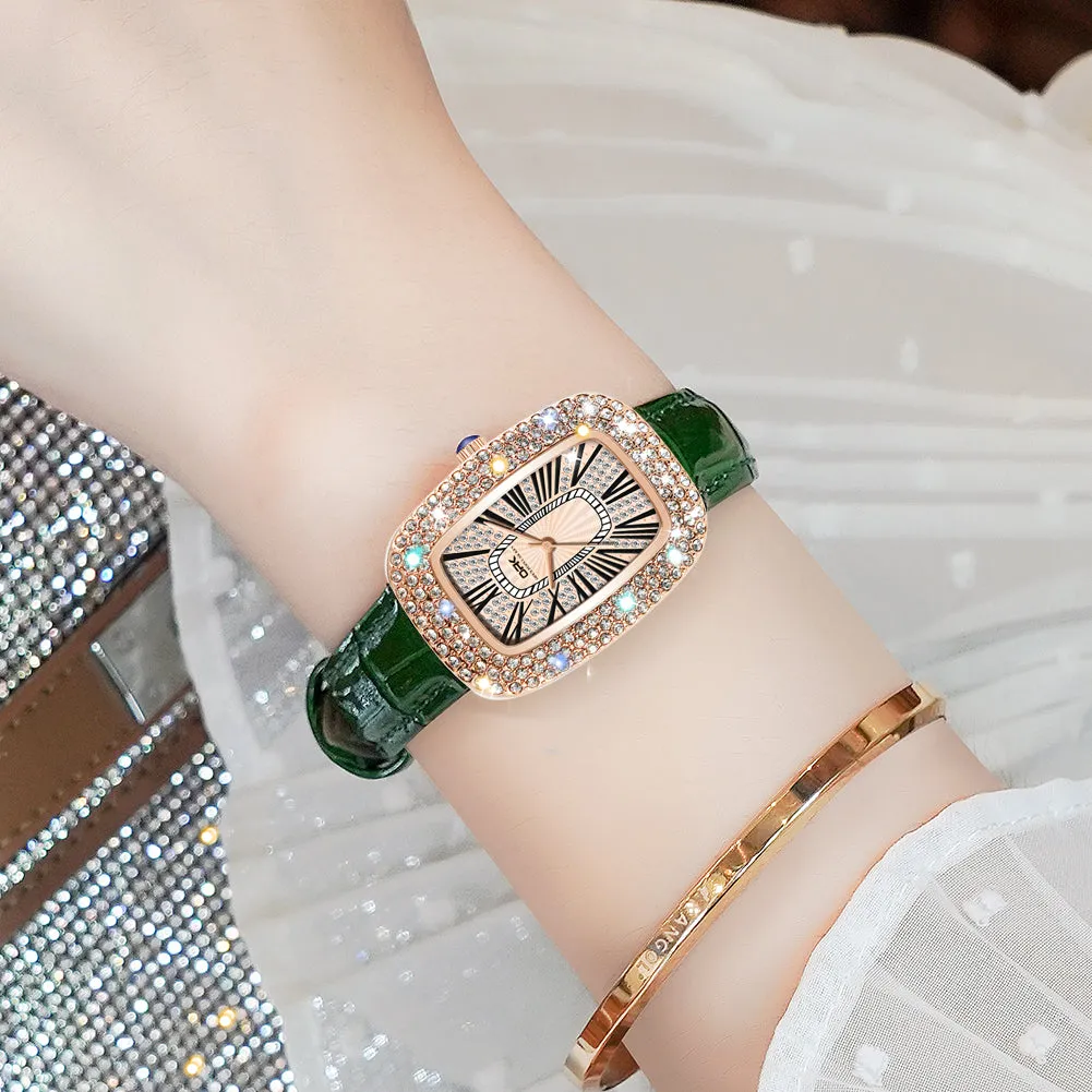Women's vintage quartz watch with diamond W06OPK88616-GN