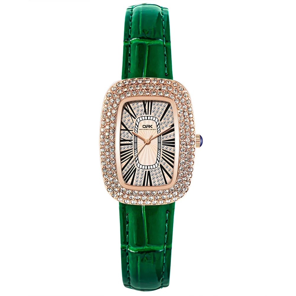 Women's vintage quartz watch with diamond W06OPK88616-GN